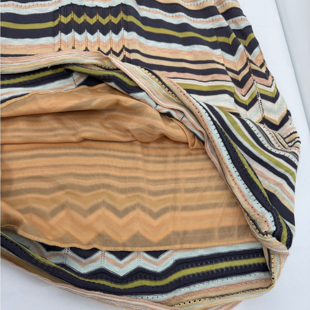 M Missoni Knit Dress Size USA 8 w Liner Deep V-Neck Short Sleeve - Picture 9 of 12
